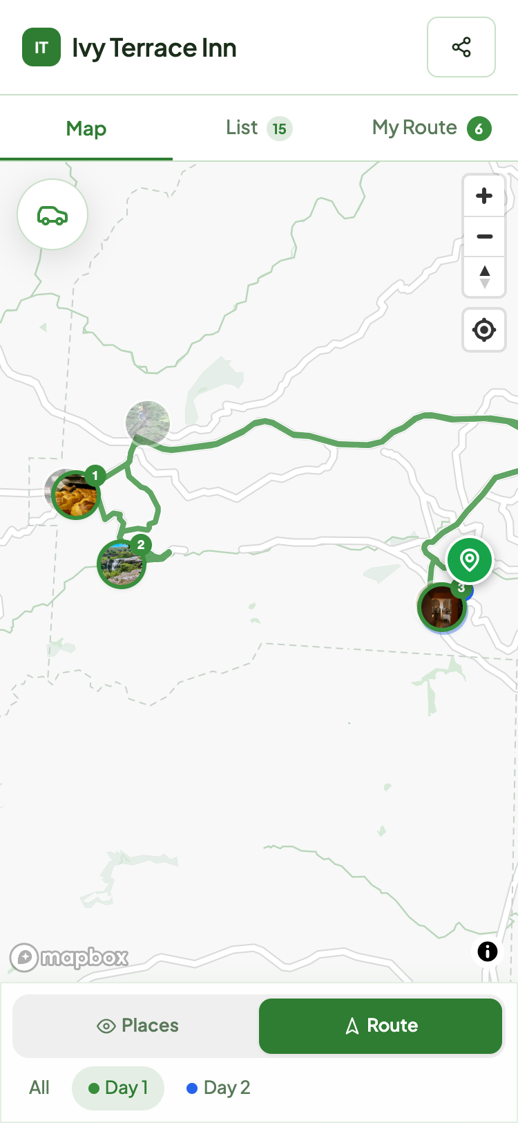 Ivy Terrace Inn curated route detail
