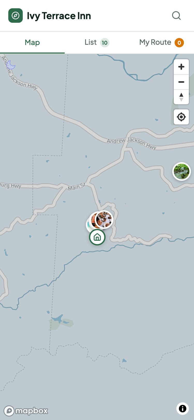 Ivy Terrace Inn map with POI markers