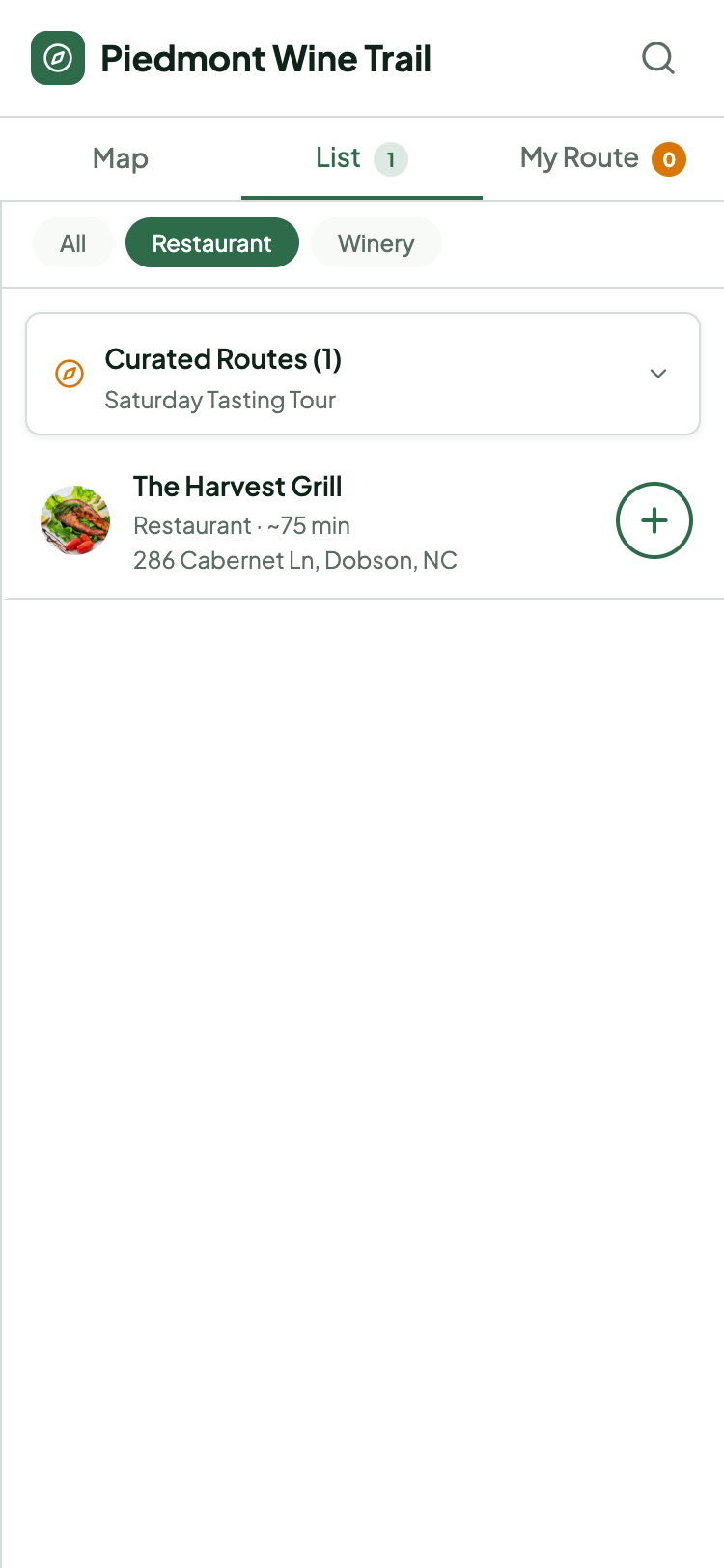 Piedmont Wine Trail filtered by region